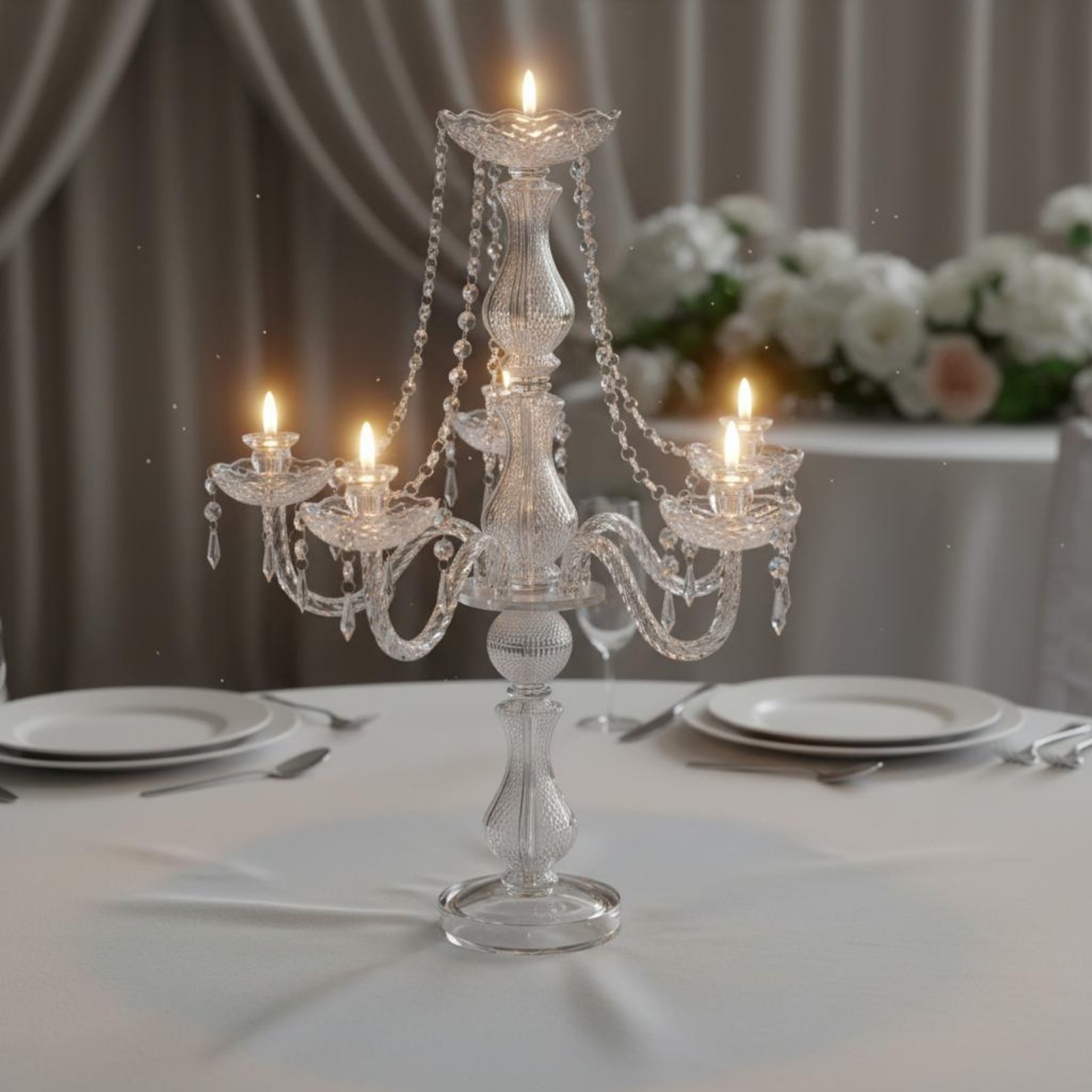 Home Decor Luxury - Crystal Candelabra Elegant Wedding Candelabra Crystal