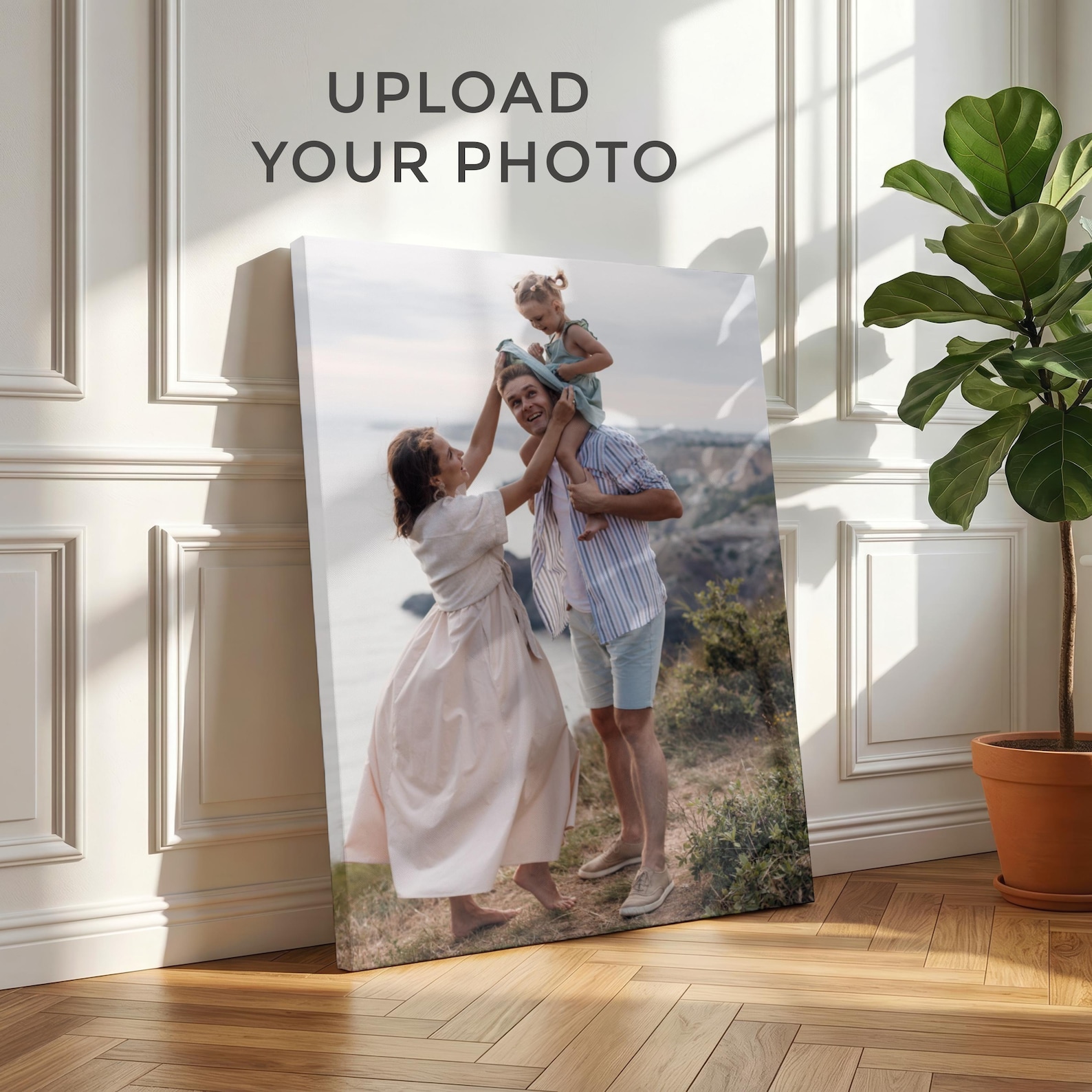 Home Christmas Decor - Personalized Photo Canvas, Custom Family Wall