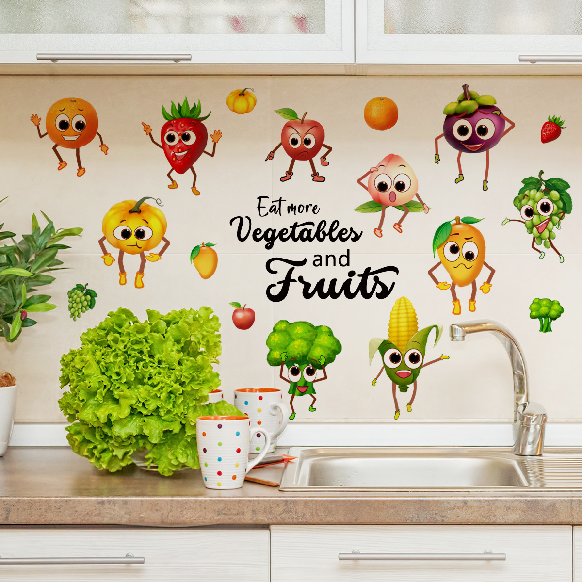 Cartoon Emoji Fruit Wall Stick - Home Decor Emoji recension och pris