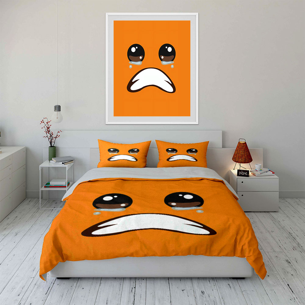 Cute Crying Orange Face Emoji  - Home Decor Emoji recension och pris