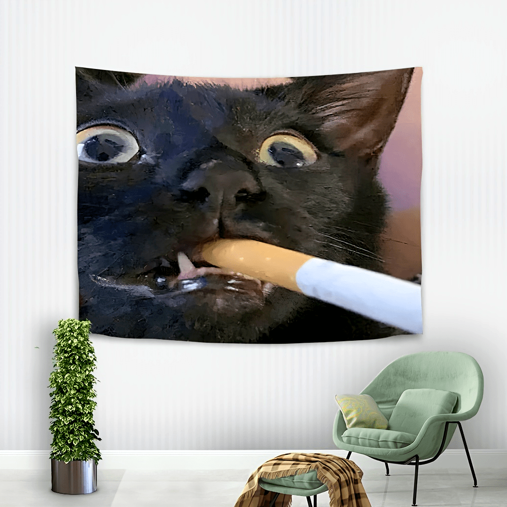 VIKAMA Funny Smoking Black Cat - Home Decor Emoji recension och pris
