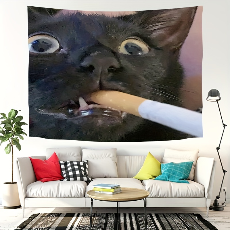 VIKAMA Funny Smoking Black Cat - Home Decor Emoji recension och pris
