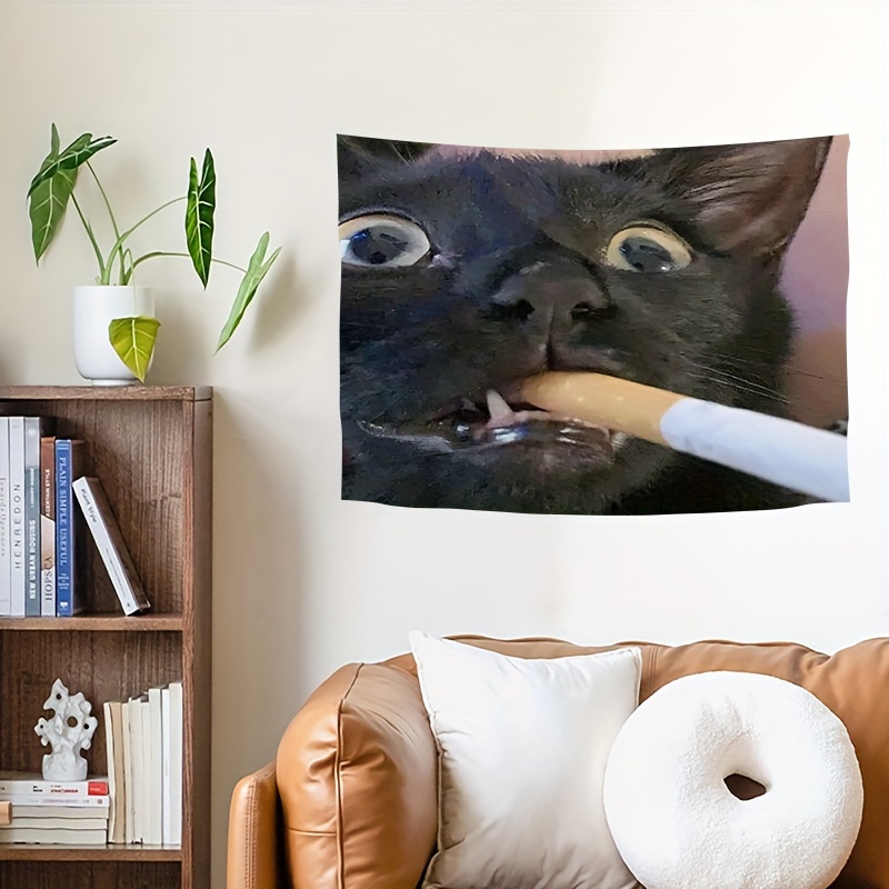 VIKAMA Funny Smoking Black Cat - Home Decor Emoji recension och pris