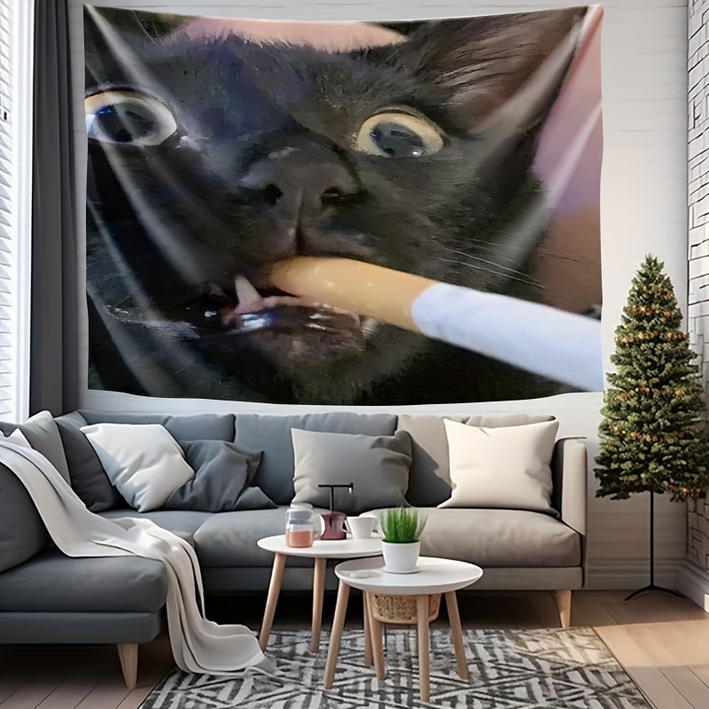 VIKAMA Funny Smoking Black Cat - Home Decor Emoji recension och pris