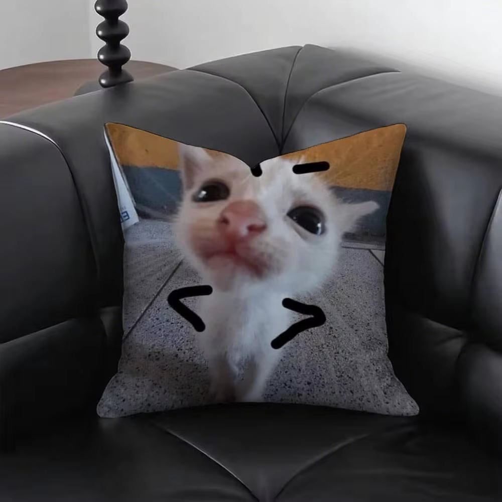 Funny Cat M-Meme Pillow Cover  - Home Decor Emoji recension och pris