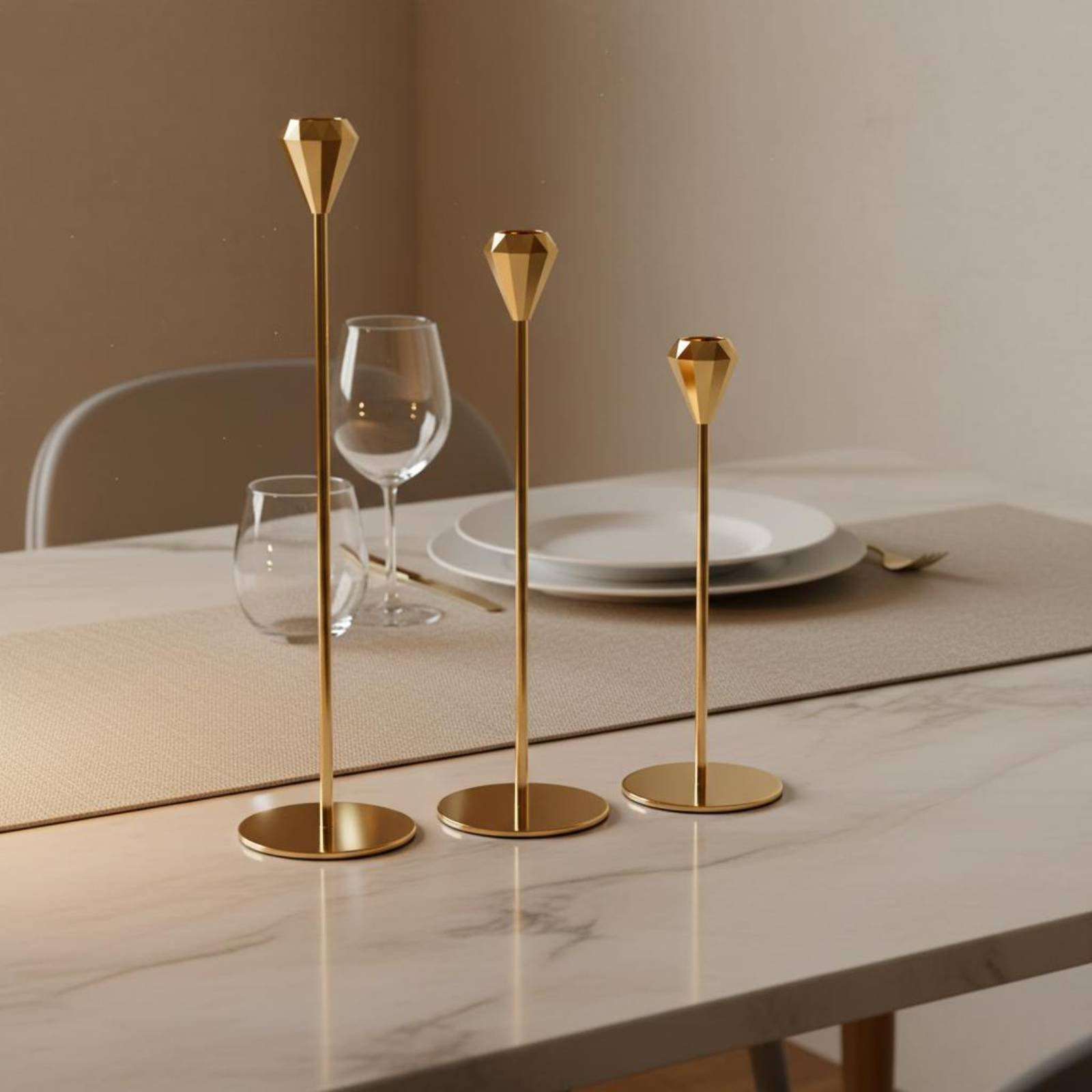 3 Pieces Crystal Top Candlesti - Home Decor Luxury recension och pris