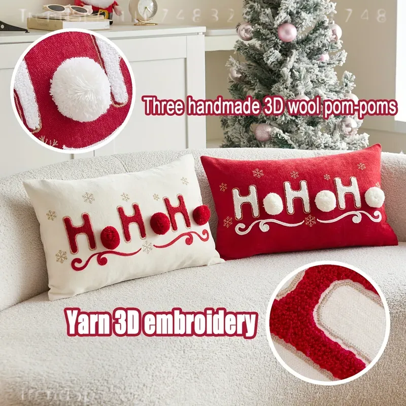 1pc Terry Embroidery HOHOHO Ch - Home Christmas Decor recension och pris