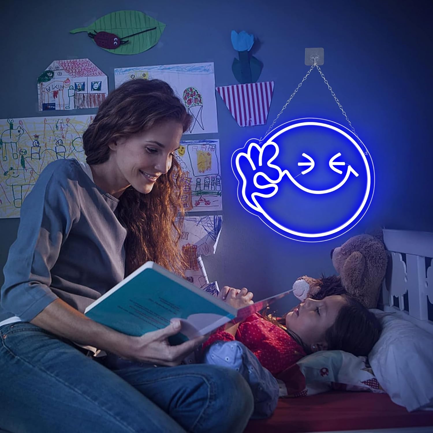 Emoji Smile OK  Neon Sign USB  - Home Decor Emoji recension och pris