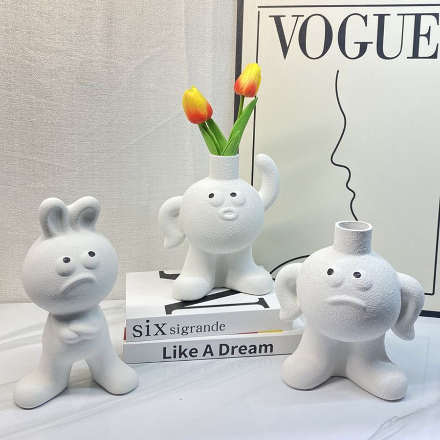 Creative Ceramic Flower Vase C - Home Decor Emoji recension och pris