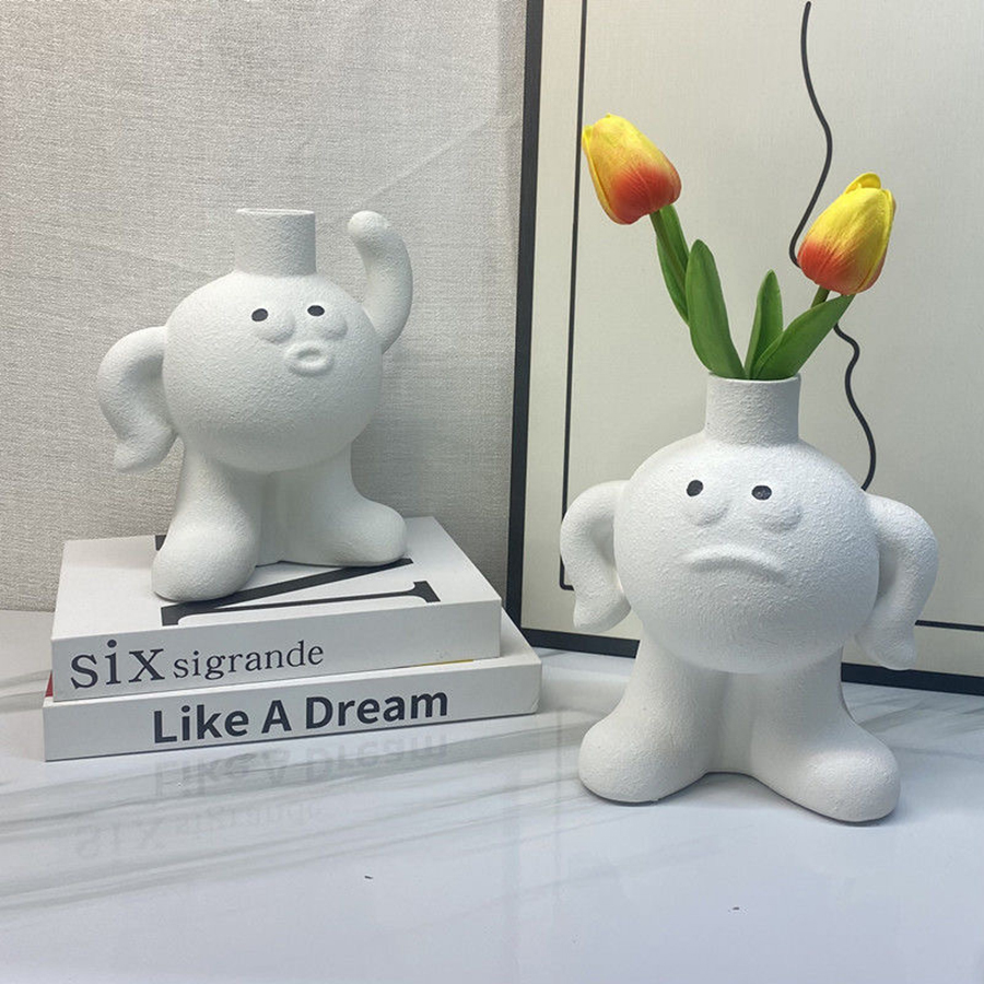 Creative Ceramic Flower Vase C - Home Decor Emoji recension och pris
