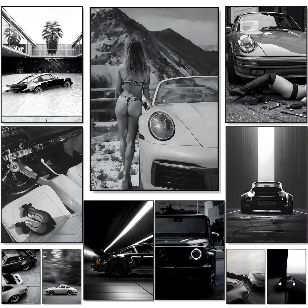 Black white Luxury Sports Car  - Home Decor Luxury recension och pris