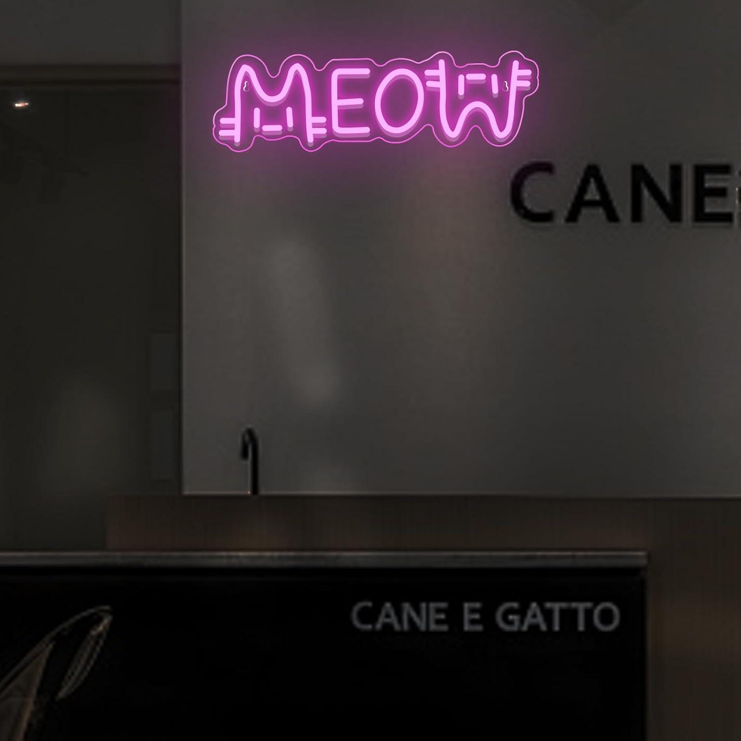 Meow Neon Sign Cat USB Powered - Home Decor Cat recension och pris