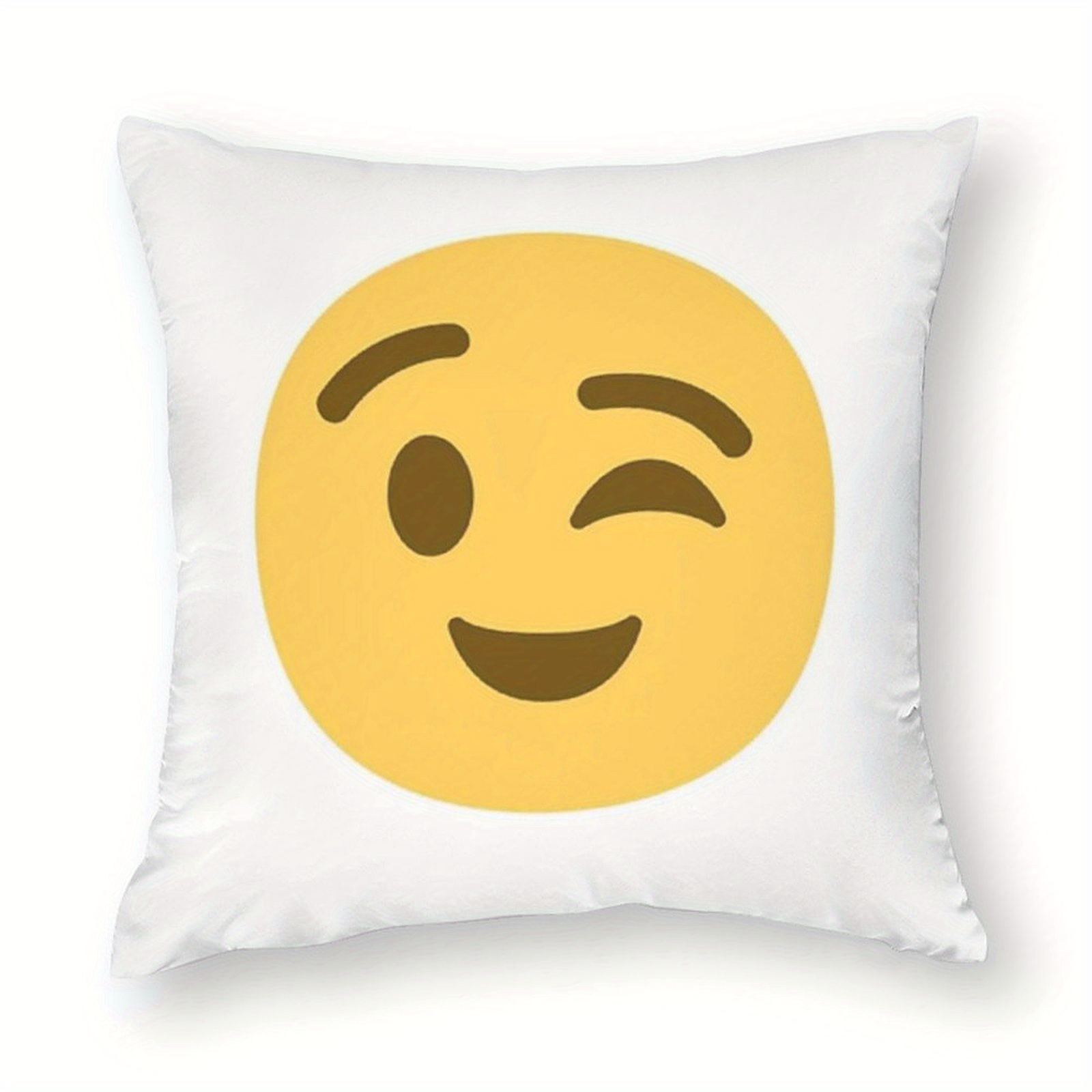 Cute Winking Emoji Pillowcase, - Home Decor Emoji recension och pris