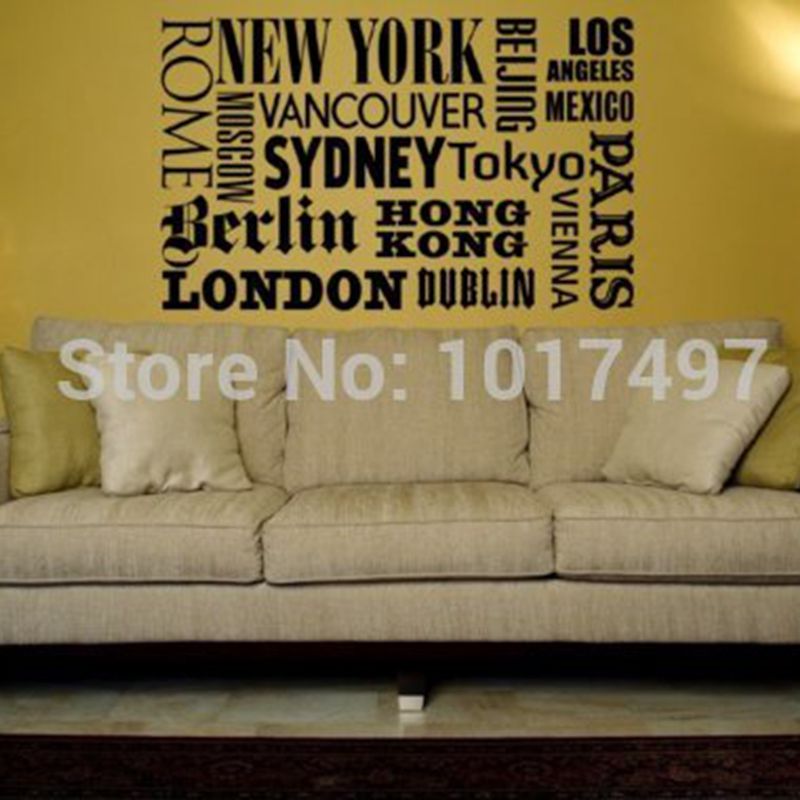New York London Paris Quote wa - Home Decor London recension och pris