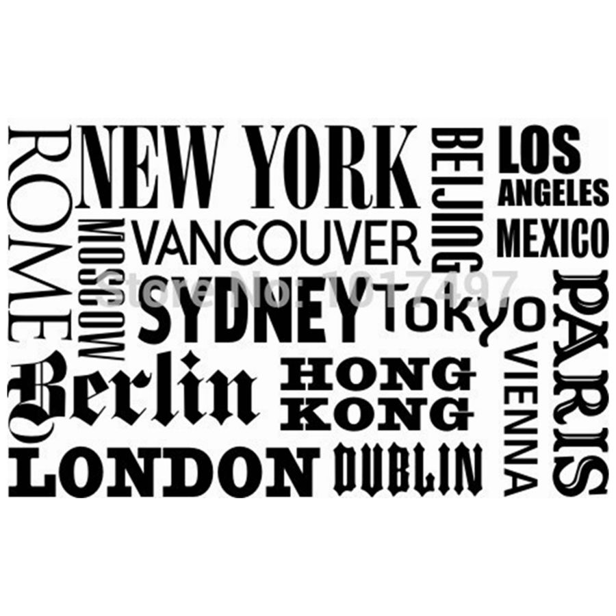 New York London Paris Quote wa - Home Decor London recension och pris