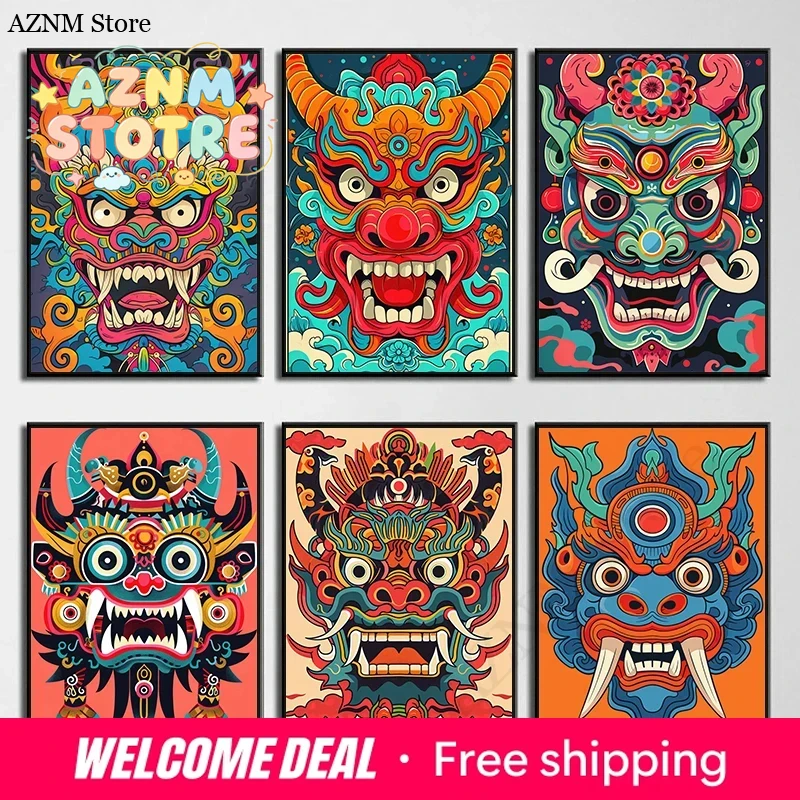 Japanese Demon Oni Samurai Yok - Home Decor Japandi recension och pris