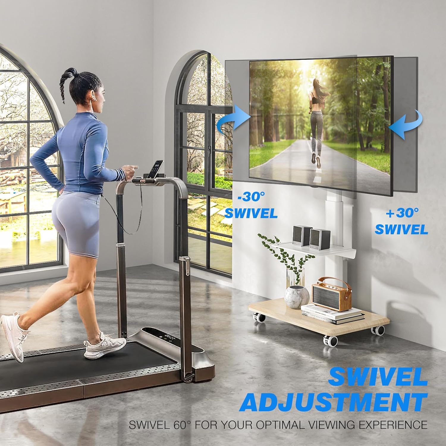 Sleek Rolling TV Stand with Po - Home Decor Outlet recension och pris