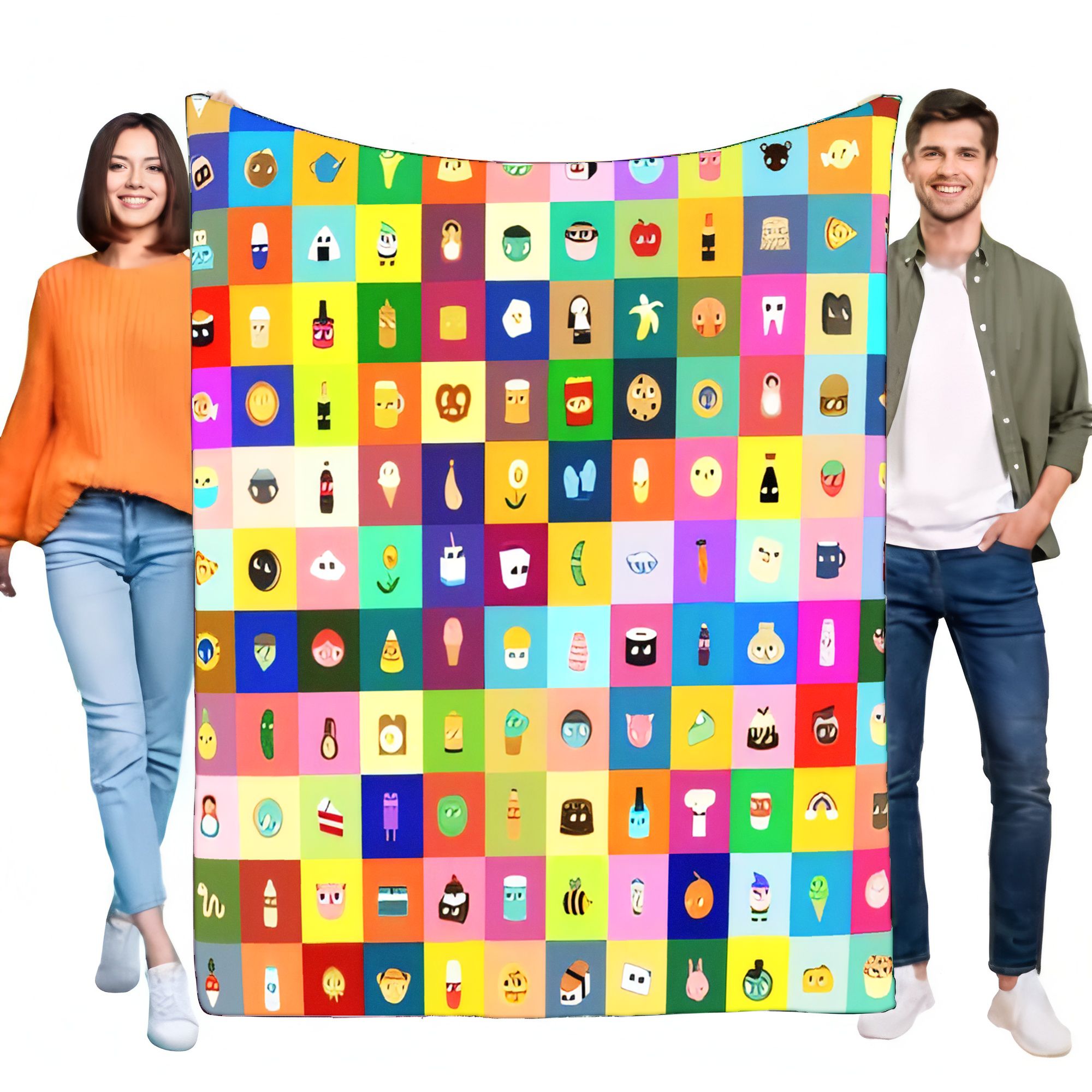 Vibrant Cartoon Icon Grid Blan - Home Decor Emoji recension och pris