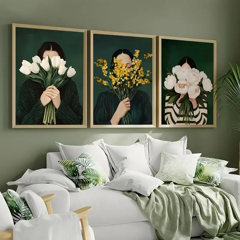 Green Abstract Figures Canvas  - Home Decor Niche recension och pris