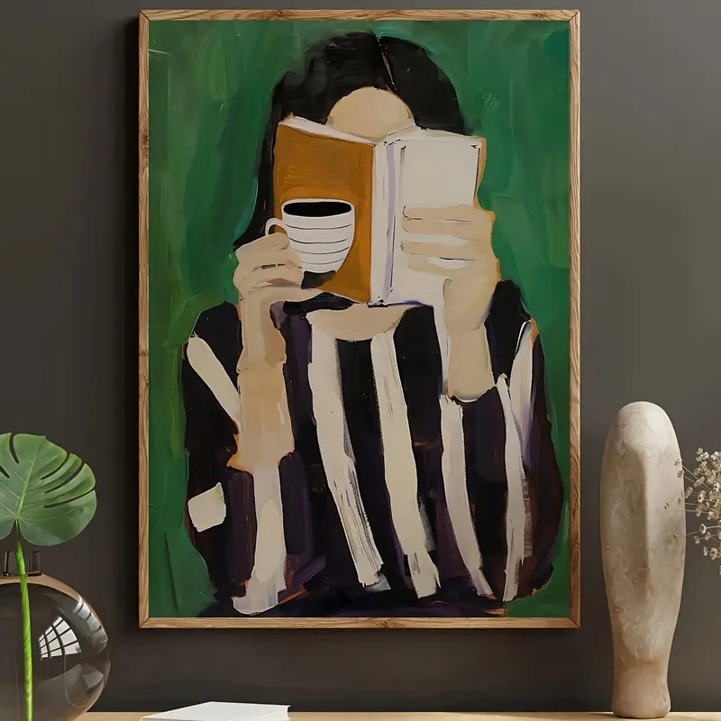 Green Abstract Figures Canvas  - Home Decor Niche recension och pris