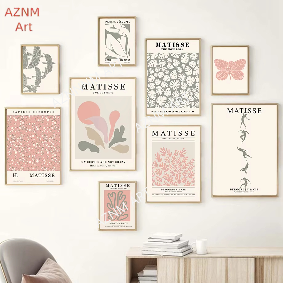 Abstract Matisse Lines Coral L - Home Decor Japandi recension och pris